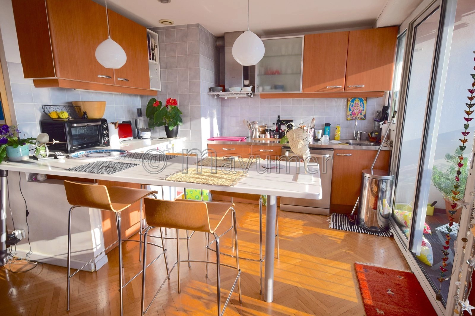 Cuisine Parquet Acier inoxydable Bar