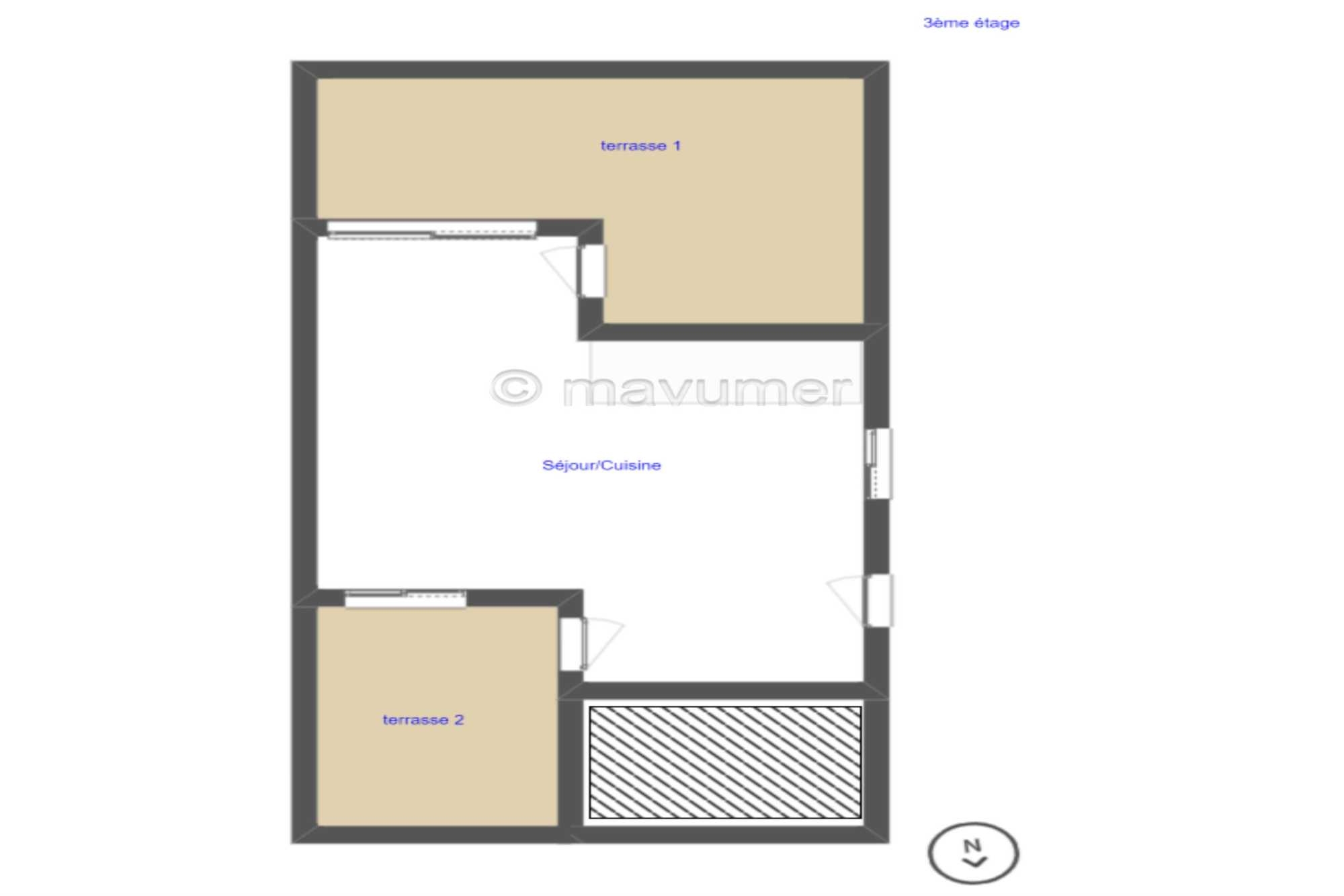 Duplex en dernier étage avec terrasse vue mer et parking Pointe Rouge 13008 Marseille n°2